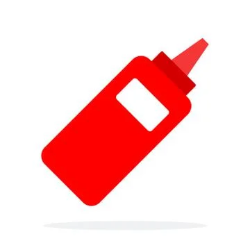 Plastic dispenser with ketchup vector flat isolated Stock Illustration