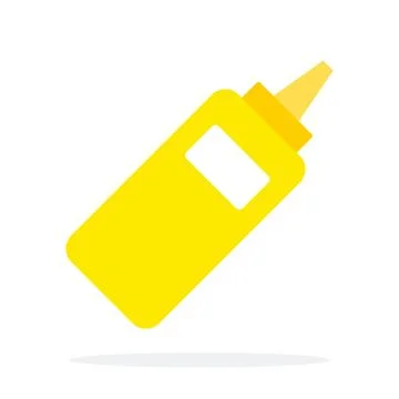 Plastic dispenser with mustard vector flat isolated Stock Illustration