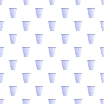 Plastic disposable blue cup seamless pattern background Stock Illustration