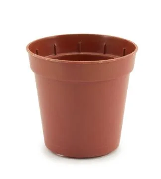 Plastic disposable container flowerpot Stock Photos