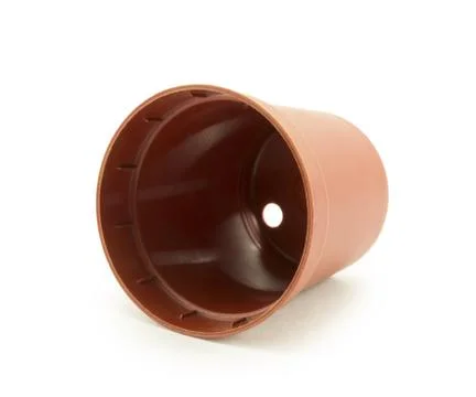 Plastic disposable container flowerpot Stock Photos