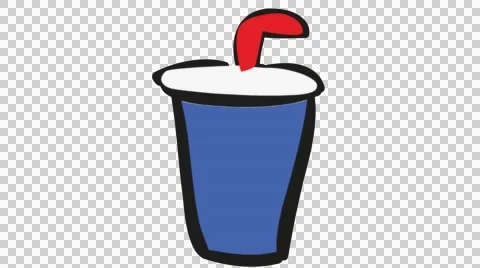 Plastic disposable glass hand drawn illustration animation sketch transparent Stock Footage 44928191