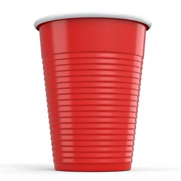 Plastic disposable party cup for juice, fresh, beer on white background. Stock Illustration