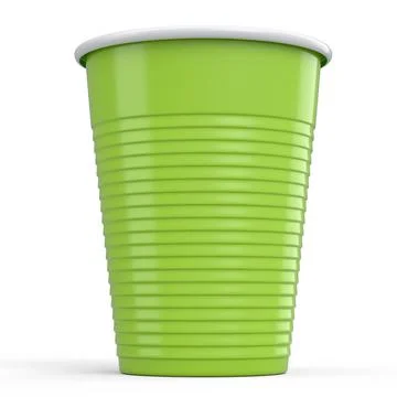 Plastic disposable party cup for juice, fresh, beer on white background. Stock Illustration
