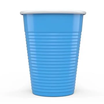 Plastic disposable party cup for juice, fresh, beer on white background. Stock Illustration