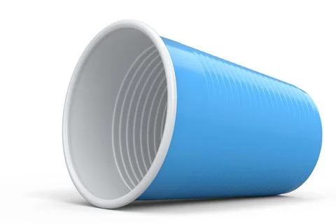 Plastic disposable party cup for juice, fresh, beer on white background. Stock Illustration