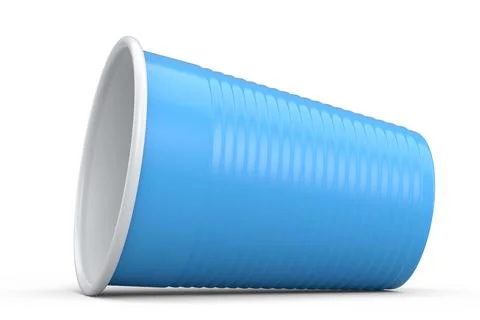 Plastic disposable party cup for juice, fresh, beer on white background. Stock Illustration