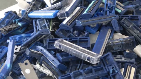 Plastic Disposable razors Stock Footage 124030346