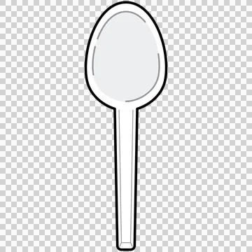 Plastic disposable spoon Stock Illustration