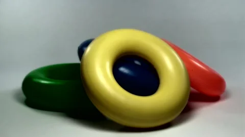 Plastic Donuts Toy Stock Footage 46427185