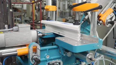 Plastic doors and windows manufacturing facility Video stock 200877930