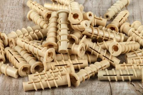 Plastic dowel for installation 스톡 사진