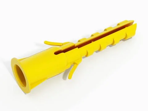 Plastic dowel isolated on white background. 3D illustration Plastic dowel ... Fotos de archivo