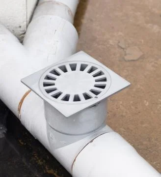 Plastic drain in a work outdoors Stock Photos
