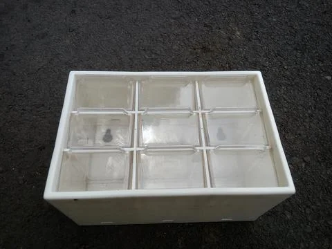 Plastic drawer for storing small items. Фото