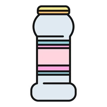 Plastic drink bottle flat vector icon design Stock Illustration