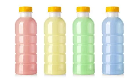 Plastic drink bottles isolated Stock Photos