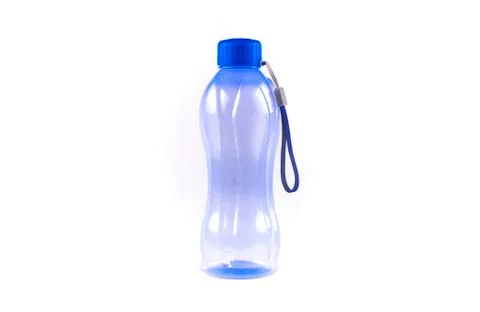 Plastic drinking bottle over white background. Stock Photos