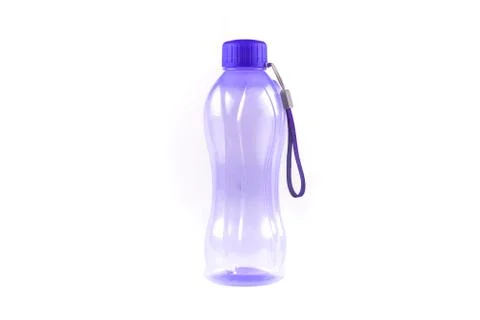 Plastic drinking bottle over white background. Stock Photos