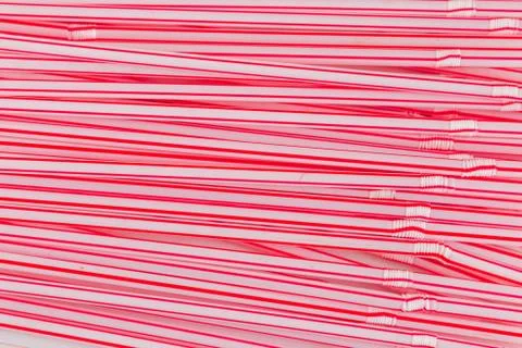 Plastic drinking cocktail straws pattern, top view. Make a cocktail. Stock Photos