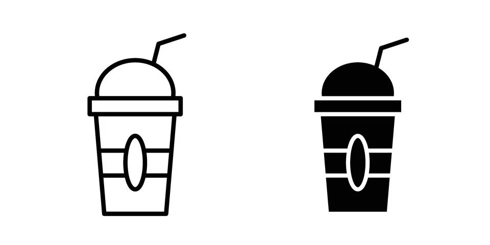 Plastic drinking cup icon design. Simple Vector illustrations.. Stock Illustration