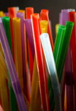 Plastic Drinking Straws Stock Photos