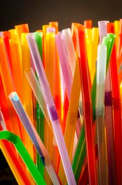 Plastic Drinking Straws Stock Photos