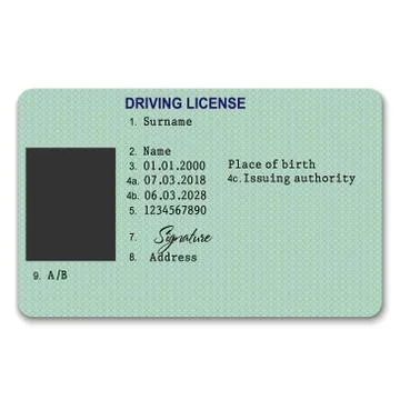 Plastic driver licence Stock Illustration