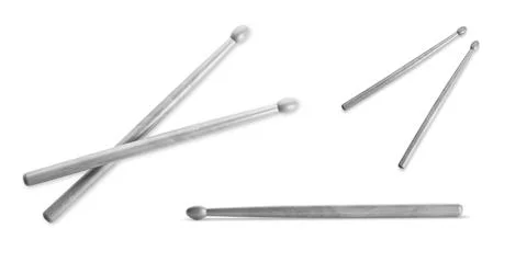 Plastic drum sticks isolated on white, set Stock Photos