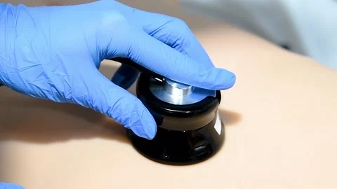 Plastic dummy on a hospital bed with connected life support sensors Stock Footage 222586202