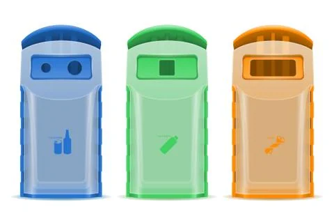Plastic dumpster waste sorting illustration Stock Illustration