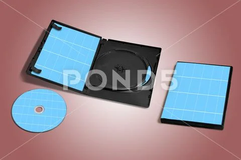 Plastic Dvd packaging with his cover isolated on white PSD Template