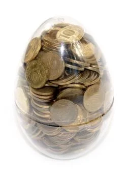 Plastic Easter egg and Russian rubles Stock Photos