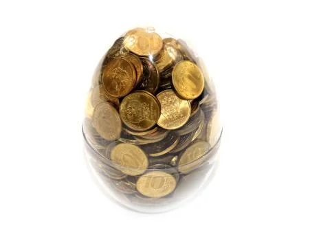 Plastic Easter egg and Russian rubles Stock Photos