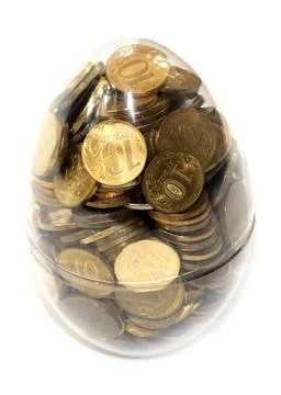 Plastic Easter egg and Russian rubles Stock Photos