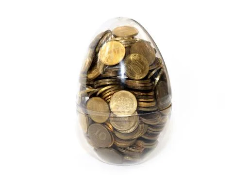 Plastic Easter egg and Russian rubles Stock Photos