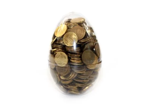 Plastic Easter egg and Russian rubles Stock Photos