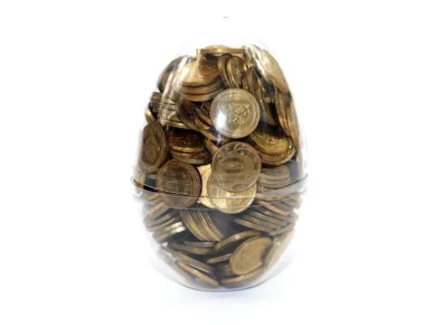 Plastic Easter egg and Russian rubles Stock Photos