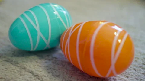 Plastic Easter Eggs Stock Footage 61348487