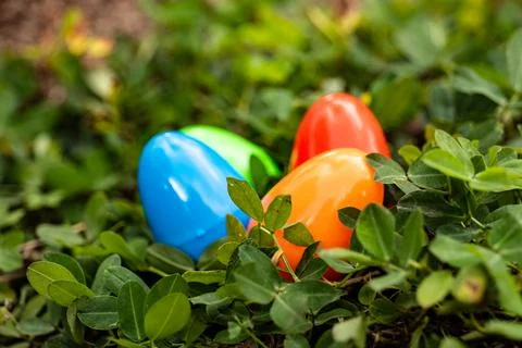 Plastic Easter eggs Stock Photos