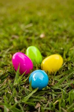 Plastic Easter eggs Stock Photos