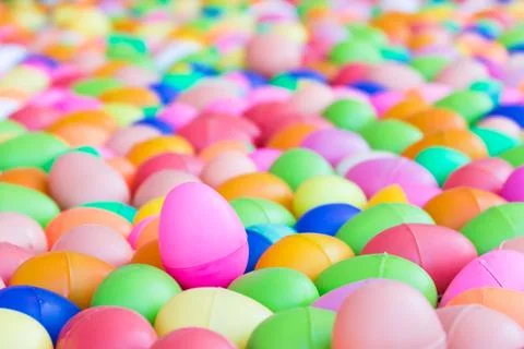 Plastic easter eggs toy for children's Stock Photos
