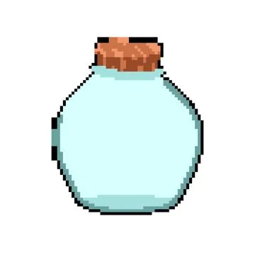 Plastic eco friendly jar pixel art vector illustration Stock Illustration
