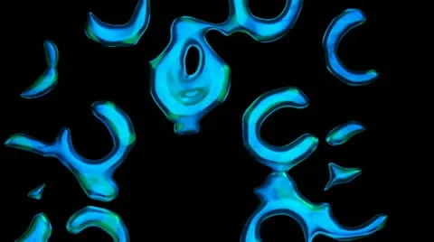 Plastic Effect on Blue Circles Stock-Footage 11693459