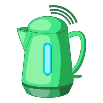 Plastic electric kettle with wi fi connection icon Ilustração Stock