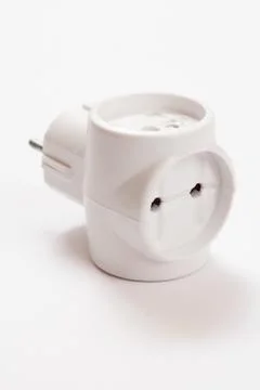 Plastic electrical tee on a white background. Foto stock