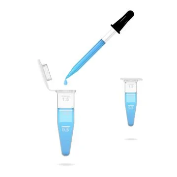 Plastic Eppendorf tubes and pipette Stock Illustration