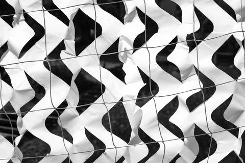 Plastic fabric pattern background in black and white. Stock Photos