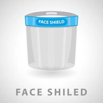 Plastic face shield, Vector illustration. Infectious control, Face Protection Illustrazione stock