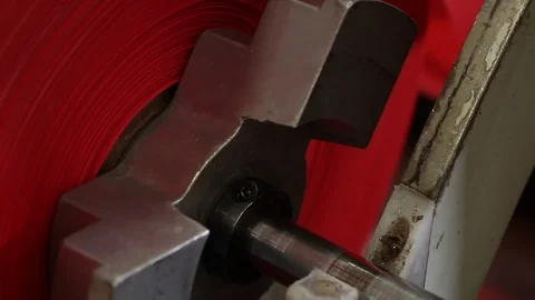 Plastic fed through machine Stock Footage 77053193